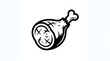 © Amalia Rhm - Meat on bone vector illustration in black and white line art style