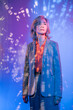 © ADDICTIVE STOCK - Futuristic senior Asian woman in neon light portrait