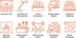 © Sahinur  - Professional conference and seminar event line icon set for corporate business meetings.