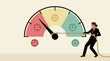 © Debby - Woman adjusts score gauge with emotions and smiley faces