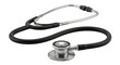 © Sapphire - Classic black stethoscope with chrome accents on a white background