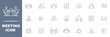 © Hike Studio 5 - Meeting set of web icons. Live web liner icons for web and mobile app. Containing conference, business meeting, Interview, communication, discussion, talk, training, team, planning,conference and more