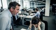 © SashaMagic - Furious boss yelling at distressed employee in modern office, illustrating toxic workplace conflict