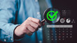 © Images for you - Quality assurance manager verifies compliance through audit inspection, checklist validation, task monitoring, performance tracking, process control, deadline management, and quality assurance