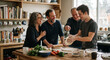© 상우 주 - Authentic Multi-Generational Family Laughing and Cooking Homemade Pizza in Cozy Kitchen