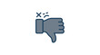 © kavi - Negative thumbs down icon with sad face symbols.