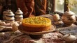 © VolumeThings - Revani - traditional Turkish dessert made of pistachio semolina cake.