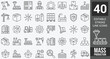 © Zilkasun - Mass Production web icons in line style. Robot, productive, workflow, industrial, automation, collection. Editable stroke. Vector illustration.