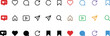 © MDRIMONRANA - Collection of flat social media icons featuring speech bubbles hearts and search symbols on transparent background vector communication messaging heart icon like