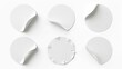 © Atick Tajwar Khan - Set of blank white circular adhesive stickers with peeled corners