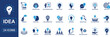 © Flaticonic - Idea and Innovation Solid Icon Set Featuring Creative Thinking, Brainstorming, Business Solution, Collaboration, Concept Development and Lightbulb Brain Vector Symbols