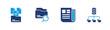 © ManualStock - Knowledge base icon set. documentation, search, article, repository, information. solid style icon collection