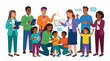 © bad - Diverse group of people communicating and collaborating, illustration