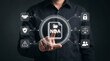 © Top seller  - Man touching virtual NDA icon for non disclosure agreement legal contract concept