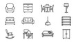 © afri - Furniture icons in line style.