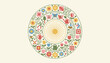 © Rubel - Spring gardening floral circle mandala pattern vector illustration