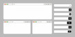 © Ezra - Modern browser interface mockup with search bar collection. Minimal web browser windows and UI search elements. Flat vector illustration.