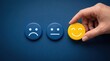 © Stock Art - Choosing positive option selection customer satisfaction concept with customer satisfaction positive feedback