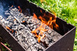 © ADDICTIVE STOCK - Outdoor charcoal barbecue fire burning in metal grill