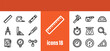 © liubomir118809 - Measurement Tools line icons set. Collection of engineering and scientific instrument outline symbols.