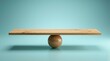 © alex - Conceptual Wooden Plank Balanced Perfectly on a Sphere Representing Equilibrium and Stability