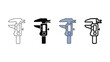 © MSTSENOARA - Four different styles of digital calipers isolated on a white background