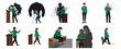 © Miccheal - Vector Illustrations of a Businesswoman Dealing with Mental Health Issues, Anxiety, and Imposter Syndrome