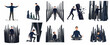 © Lawsson - Mental Health and Psychology Illustration Set Featuring a Man in Various Emotional States and Challenging Situations