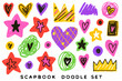 © Vector Art - scrapbook doodle stickers colorful hand drawn hand drawn