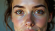 © Scaps Boom - A young caucasian woman iteration with clean skin is featured in a closeup highlighting her