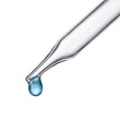 © Sajedul - A clear glass pipette dispensing a single blue droplet on transparent background dropper laboratory equipment science