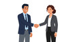 © Iffa - Businessman and businesswoman shaking hands, making a professional agreement.