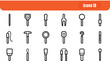 © liubomir118809 - Set of 18 scientific probe and measuring instrument outline icons