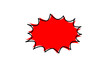 © Mohammad - Red comic style explosion bubble red background with black outline speech bubble.
