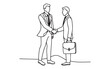 © maxrumon25 - Continuous Line Handshake Icon – One Line Drawing of Business Partners Agreement and Collaboration Web