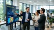 © ArtiNova - Business team analyzing performance dashboard in office