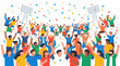 © amirul - A Diverse Crowd of People Celebrating Together.