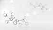 © PhotoArtHub - Transparent molecular structure on a white background, representing scientific advancement, research, and fundamental building blocks of matter, ideal for technology and education themes