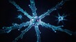© Salman - Neural network node shines with crystal structures representing complex artificial intelligence information pathways.