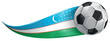 © doom.ko - Soccer ball with  the Uzbekistan flag, futuristic effect. vector illustration, isolated on white background