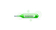 © Samsudi - Illustration Of A Green Thermometer, Isolated On White Background, Simple And Clean Design