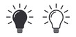 © oxinoxi - Light bulb icon set in solid and outline vector design