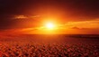 © Melvin - orange sky with bright sun symbolizing climate change and global warming