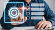 © Sekendar - Business person touching a target icon on a digital screen to select goals and check boxes