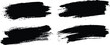 © Design House - Set of abstract black grunge brush strokes and dry paint smears texture on white background vector illustration.