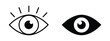 © Rakib - Eye icons featuring vision, eyesight, retina scan, and healthcare symbols for medical services, biometric security, and user interface design.