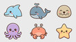© leomord - Cute sea creatures collection