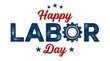 © PULOCK - Happy labor day wishes with patriotic gears and stars