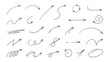 © Abdul - Thin pen sketch arrow set for minimal infographic and editorial design covering wavy, curved, looping, spiral and directional navigation pointers in fine line style