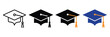 © CINCIN - Graduation cap icon for university and college education, learning, academic achievement, career success, vector illustration on transparent background